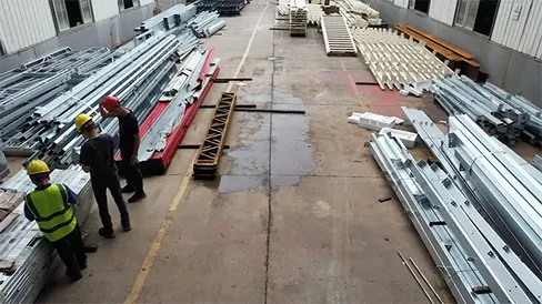 Piezas de estructura de acero listas para envío