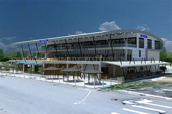 Centro de venta de billetes portuario con estructura de acero de 4744m² (Islas Salomón)