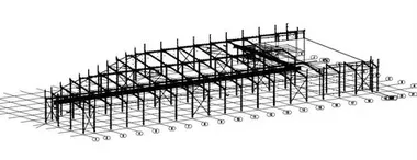 Edificio de fábrica con estructura de acero de forma irregular