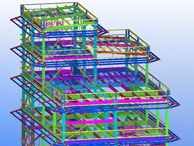 Proyecto de estructura metálica de varios pisos en Venezuela