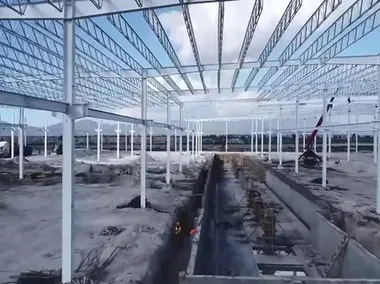 Almacén de estructura de acero de varios tramos en México