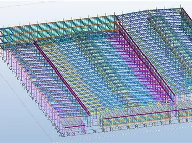Almacén de estructura de acero de varios tramos en México